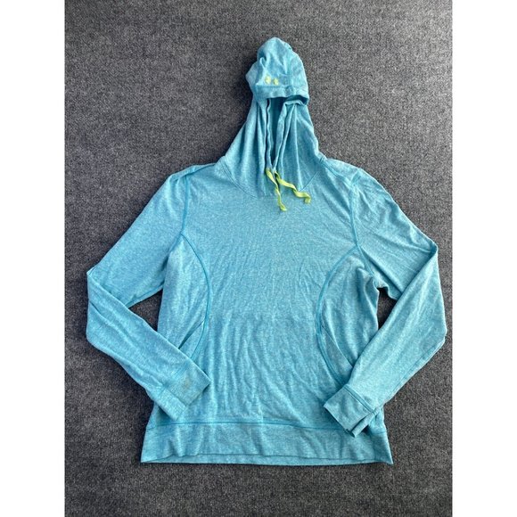 Under Armour Tops - Under Armour Hoodie Women's XL Blue Heat Gear Pullover Workout Gym Run Pullover